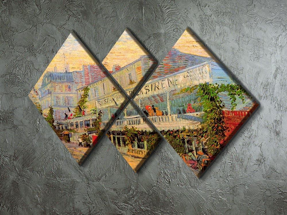 Restaurant de la Sirene at Asnieres by Van Gogh 4 Square Multi Panel Canvas - Canvas Art Rocks - 2