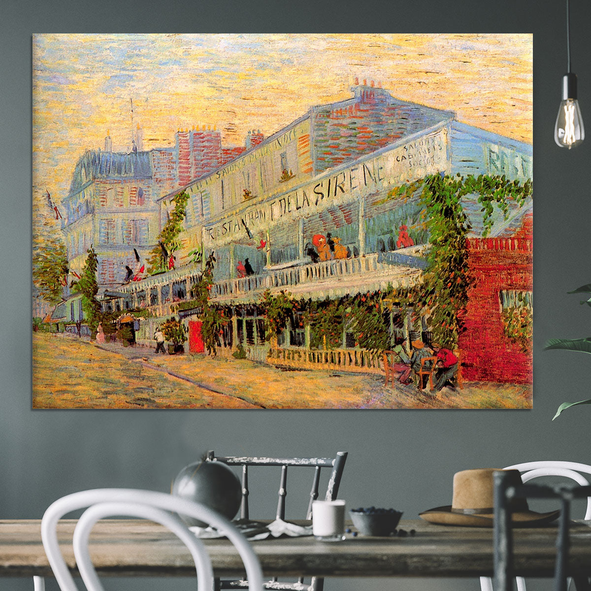 Restaurant de la Sirene at Asnieres by Van Gogh Canvas Print or Poster - Canvas Art Rocks - 3