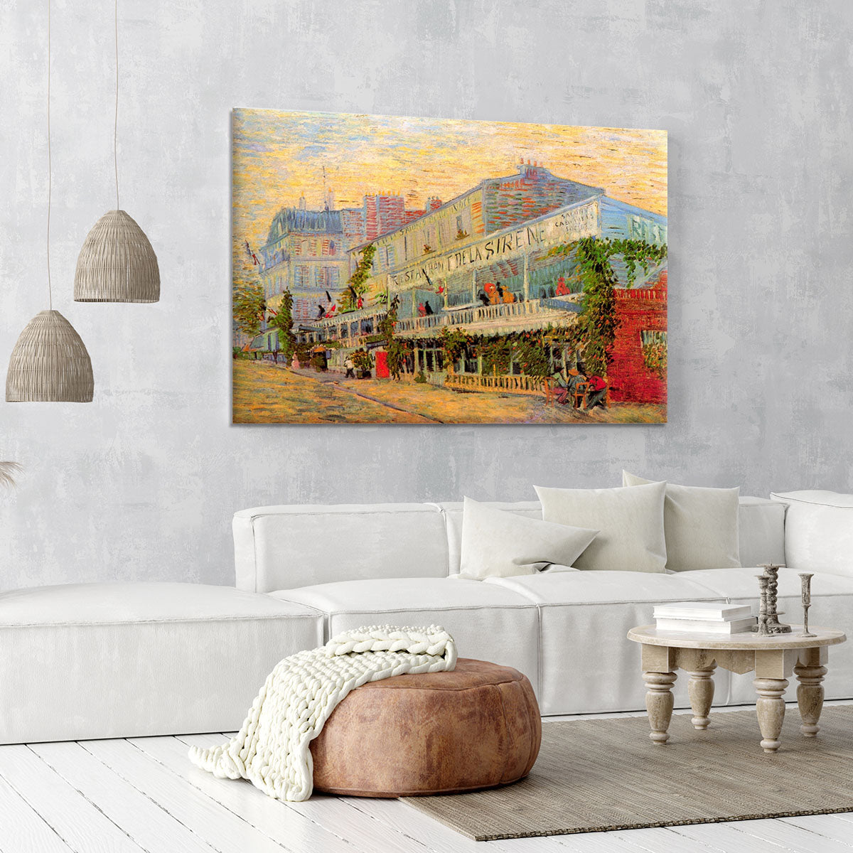 Restaurant de la Sirene at Asnieres by Van Gogh Canvas Print or Poster - Canvas Art Rocks - 6