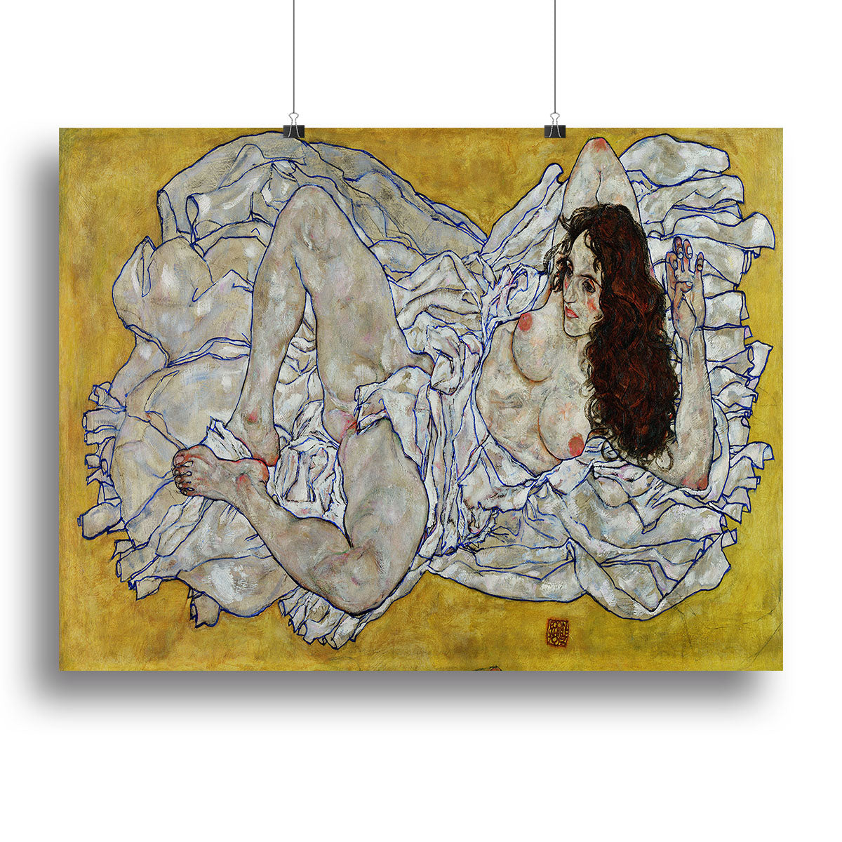 Resting nude by Egon Schiele Canvas Print or Poster - Canvas Art Rocks - 2