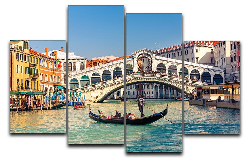 Rialto Bridge Venice 4 Split Panel Canvas  - Canvas Art Rocks - 1