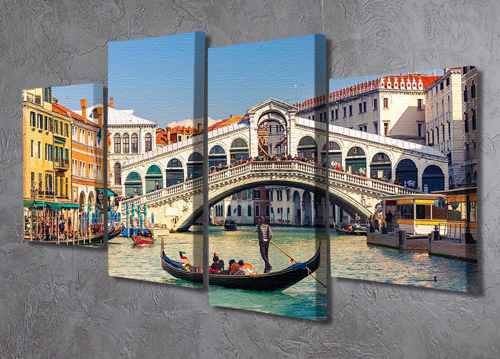Rialto Bridge Venice 4 Split Panel Canvas  - Canvas Art Rocks - 2