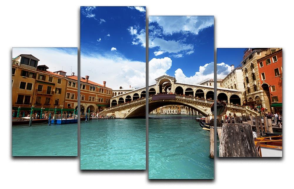 Rialto bridge in Venice 4 Split Panel Canvas  - Canvas Art Rocks - 1
