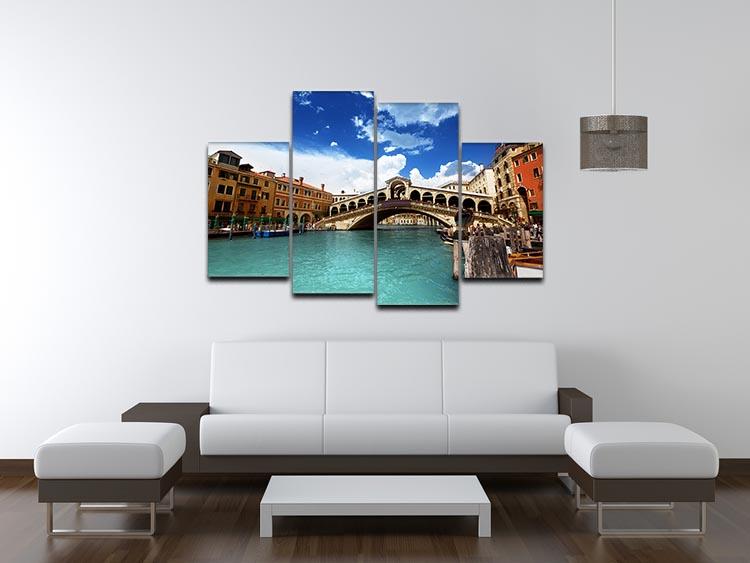 Rialto bridge in Venice 4 Split Panel Canvas  - Canvas Art Rocks - 3