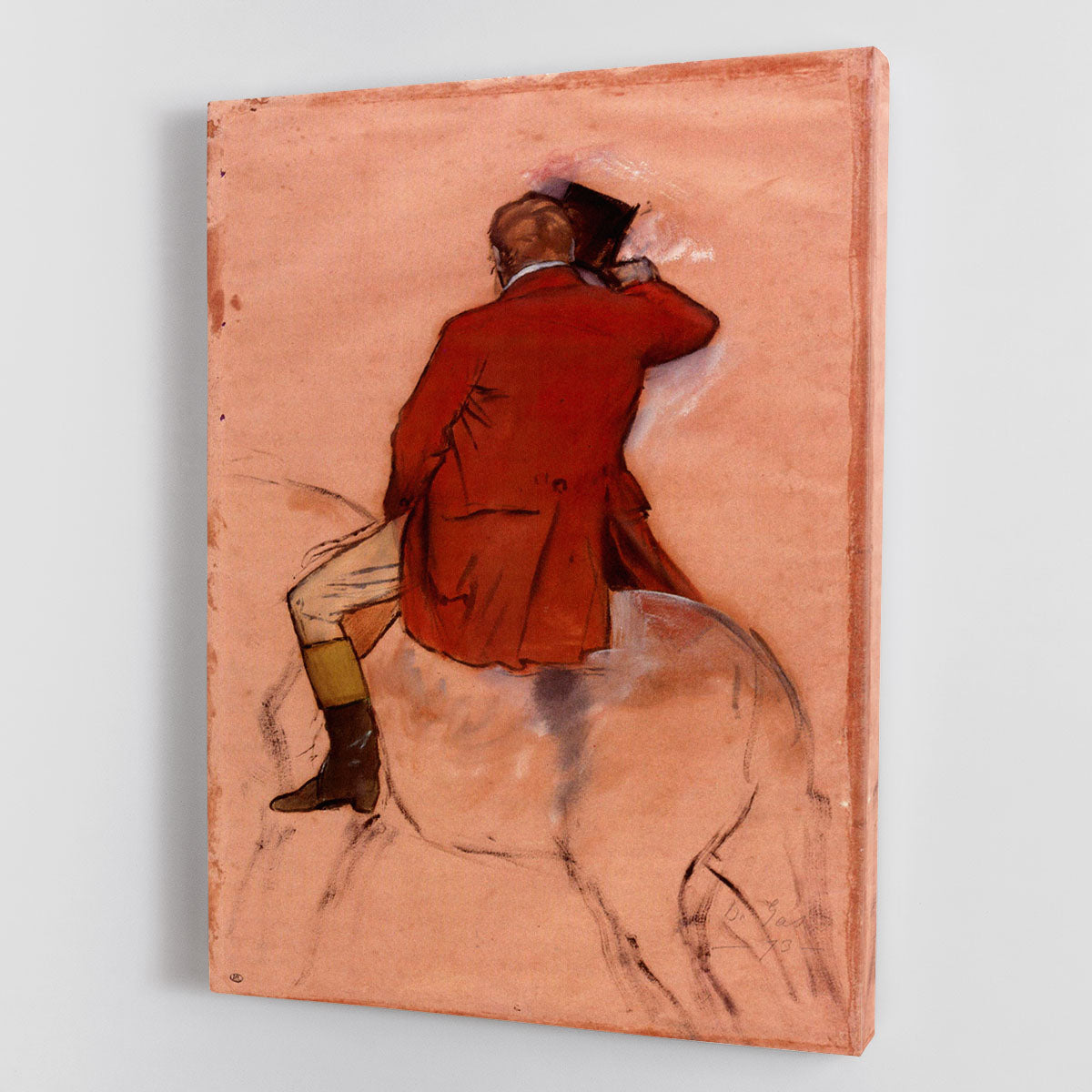 Rider with red jacket by Degas Canvas Print or Poster - Canvas Art Rocks - 1