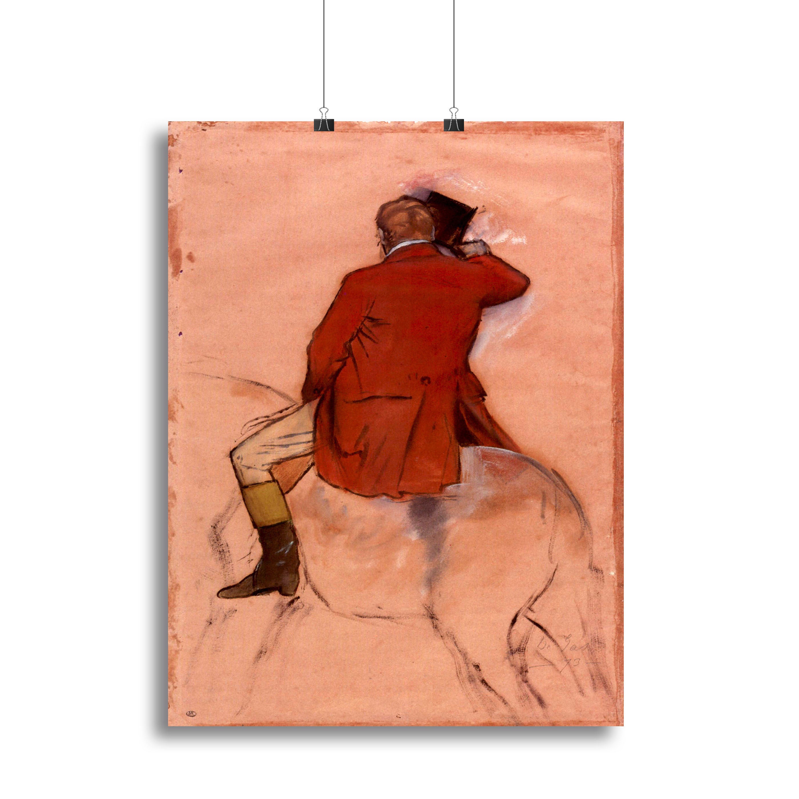 Rider with red jacket by Degas Canvas Print or Poster - Canvas Art Rocks - 2