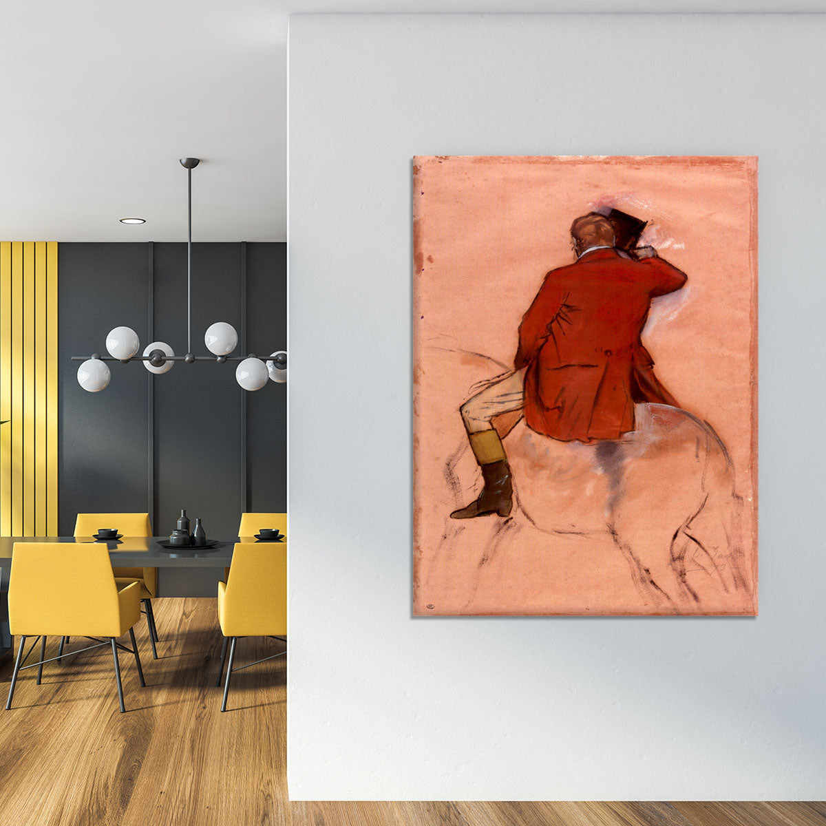 Rider with red jacket by Degas Canvas Print or Poster - Canvas Art Rocks - 4