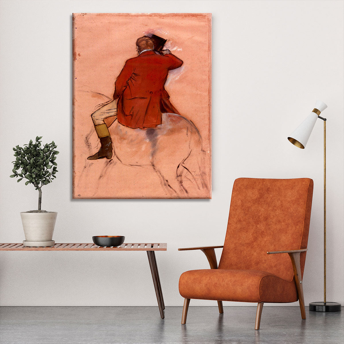 Rider with red jacket by Degas Canvas Print or Poster - Canvas Art Rocks - 6
