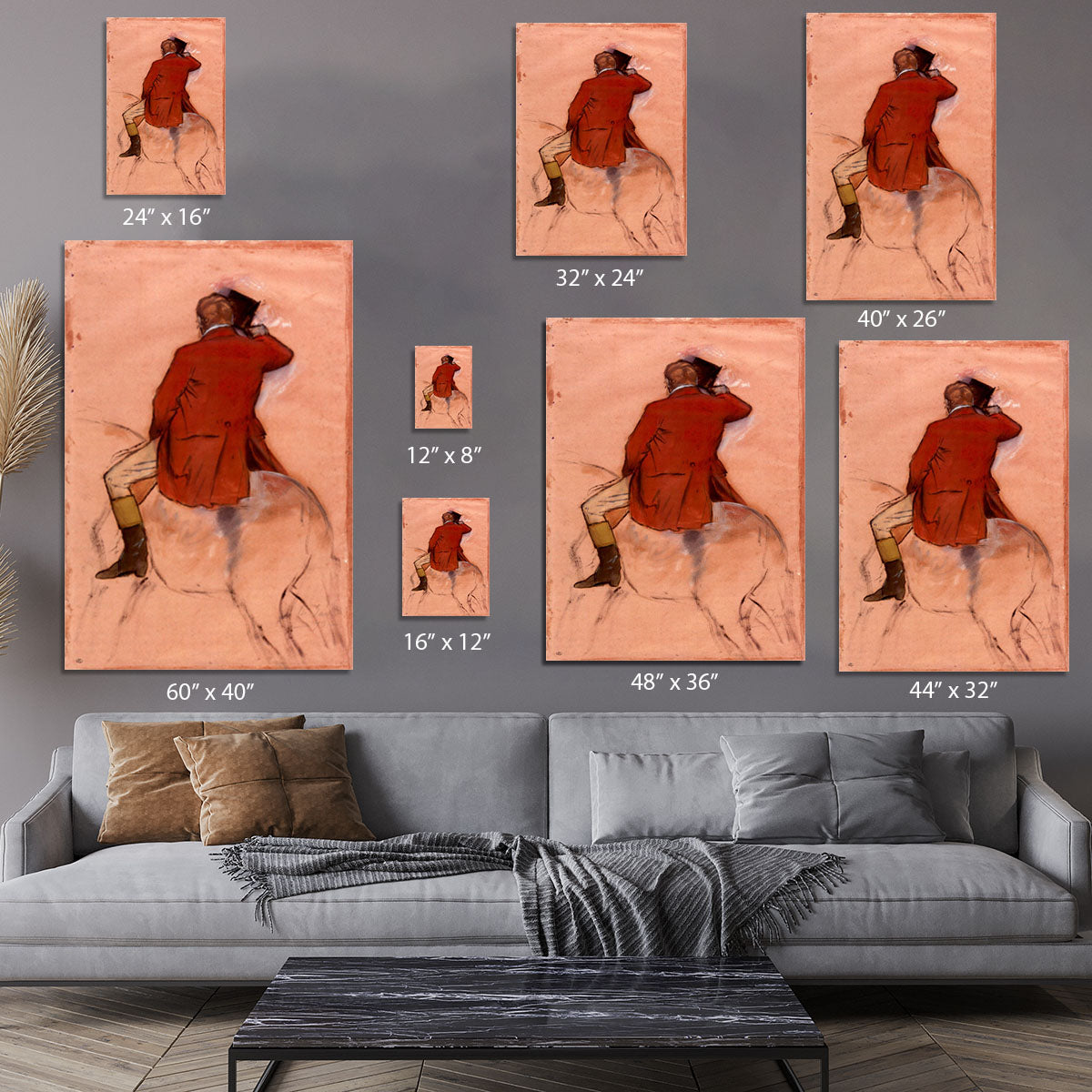 Rider with red jacket by Degas Canvas Print or Poster - Canvas Art Rocks - 7