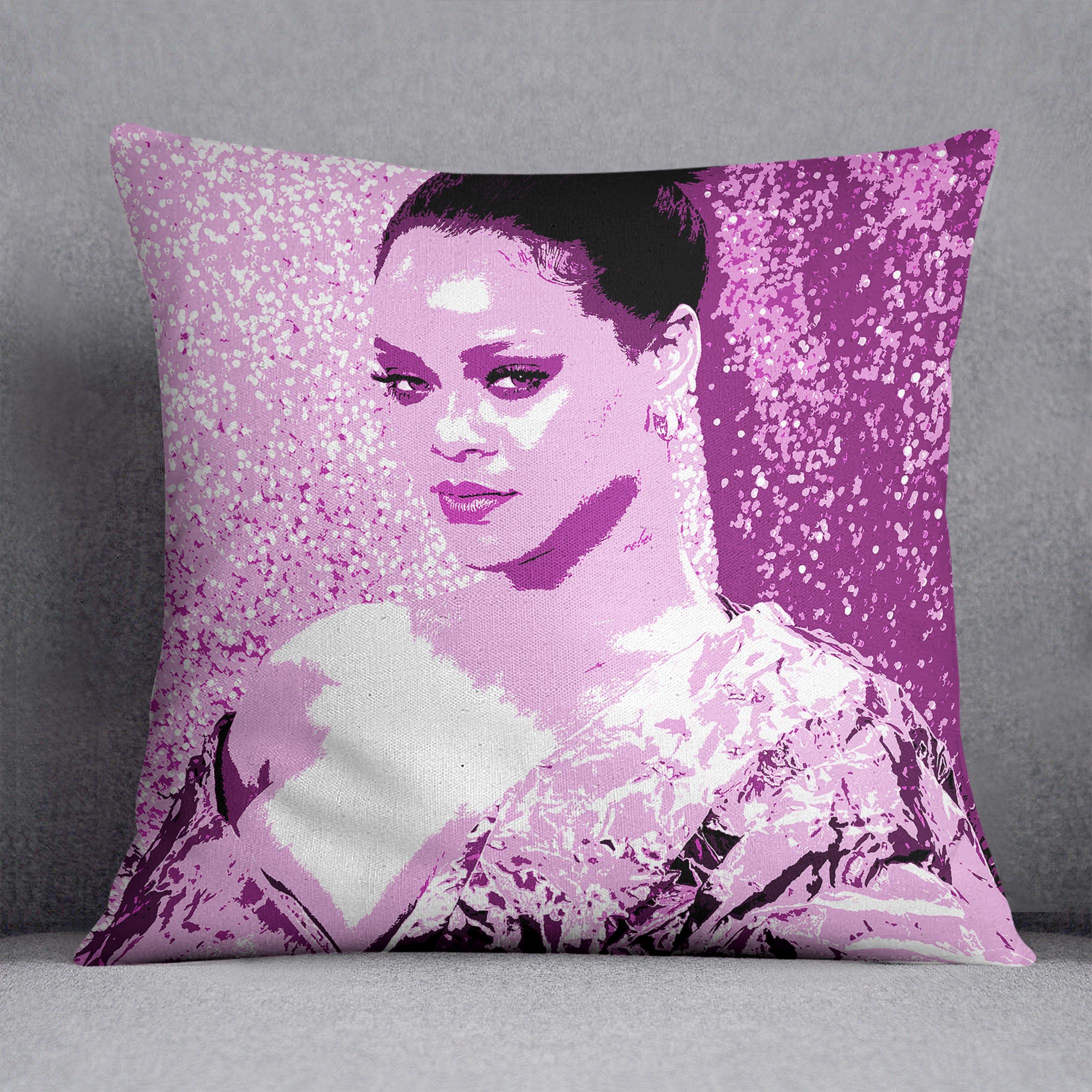 Rihanna Purple Pop Art Cushion