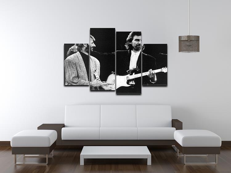 Ringo Starr and George Harrison in 1988 4 Split Panel Canvas - Canvas Art Rocks - 3