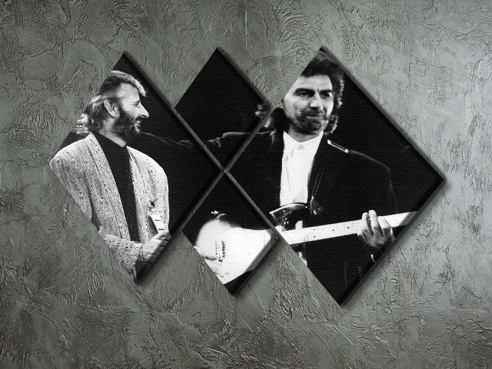Ringo Starr and George Harrison in 1988 4 Square Multi Panel Canvas - Canvas Art Rocks - 2