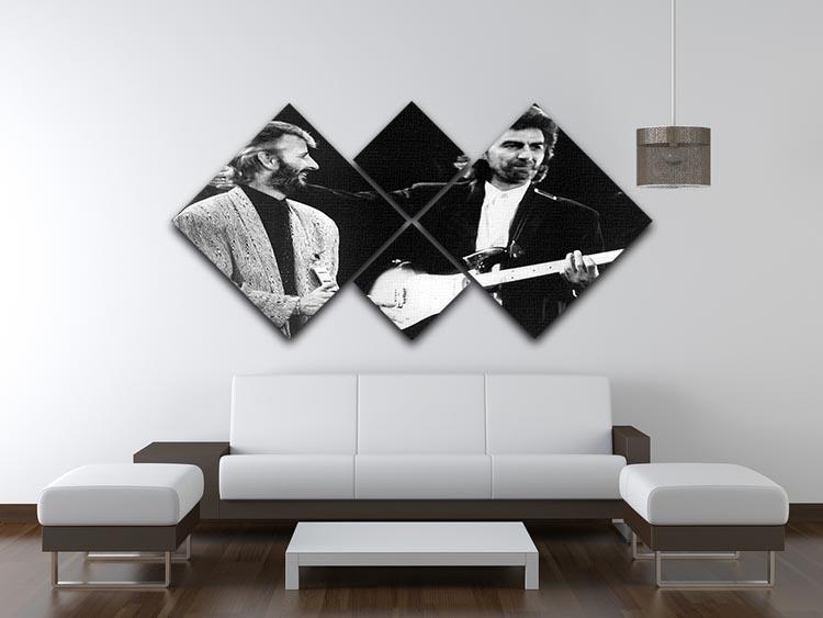Ringo Starr and George Harrison in 1988 4 Square Multi Panel Canvas - Canvas Art Rocks - 3