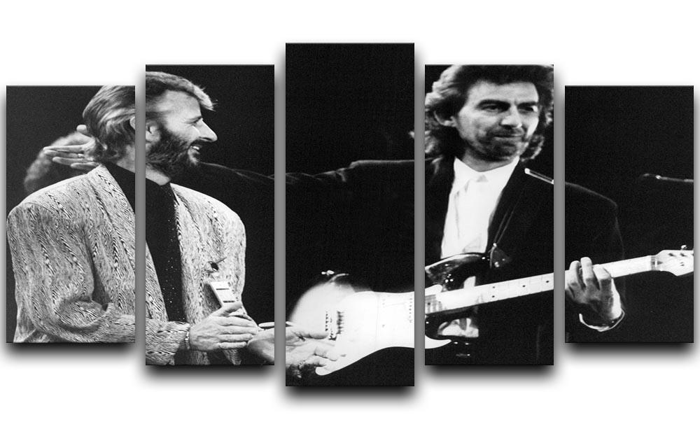 Ringo Starr and George Harrison in 1988 5 Split Panel Canvas  - Canvas Art Rocks - 1