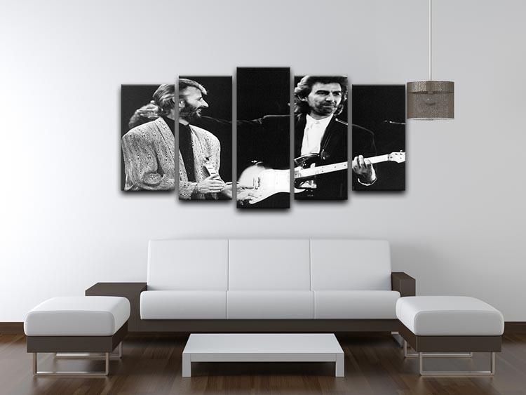 Ringo Starr and George Harrison in 1988 5 Split Panel Canvas - Canvas Art Rocks - 3