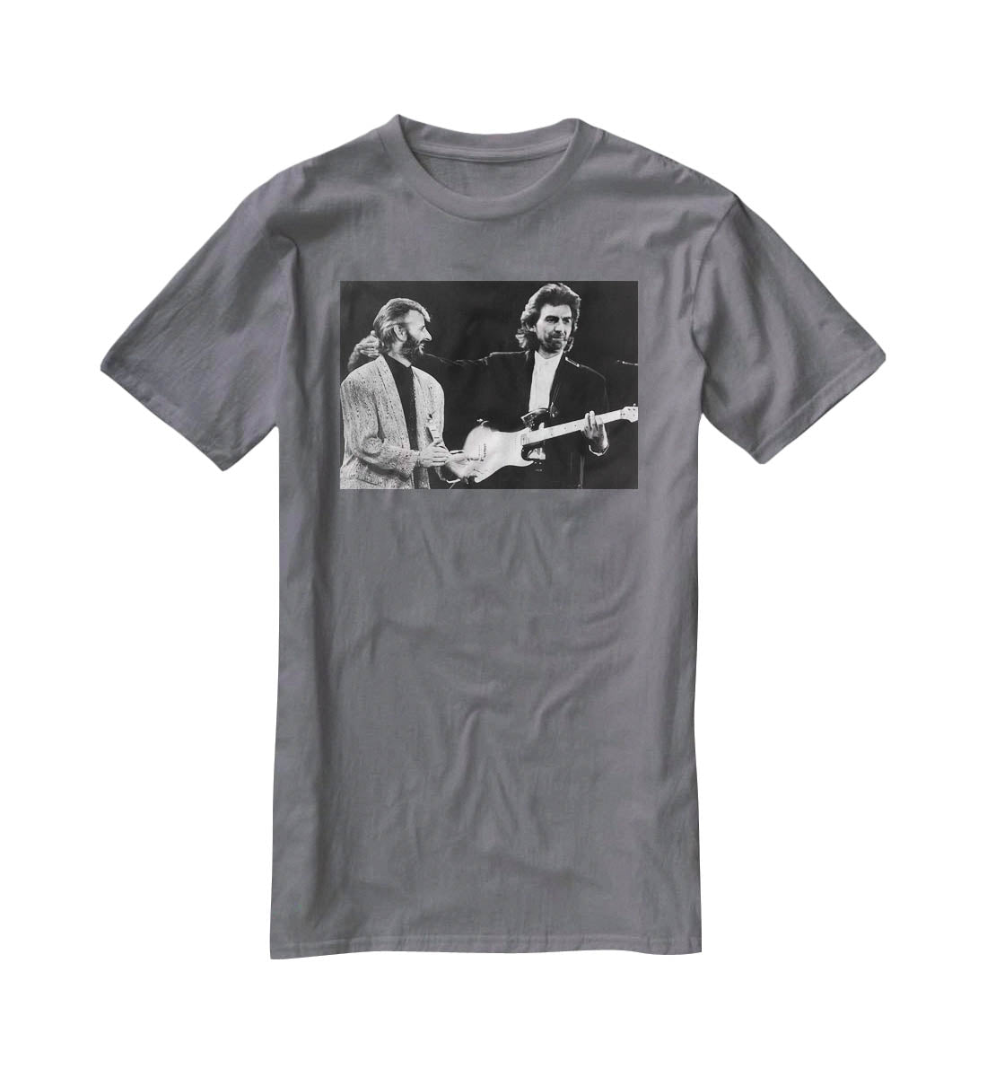 Ringo Starr and George Harrison in 1988 T-Shirt - Canvas Art Rocks - 3