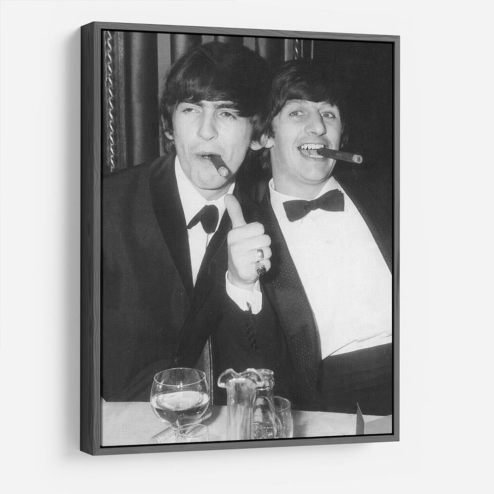 Ringo Starr and George Harrison smoking cigars HD Metal Print