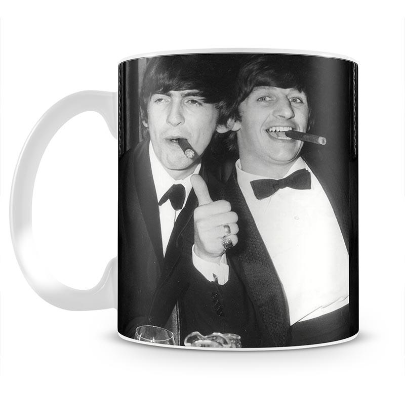 Ringo Starr and George Harrison smoking cigars Mug - Canvas Art Rocks - 2
