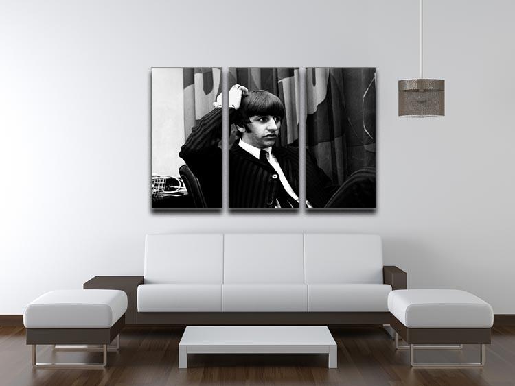 Ringo Starr at a press conference 3 Split Panel Canvas Print - Canvas Art Rocks - 3