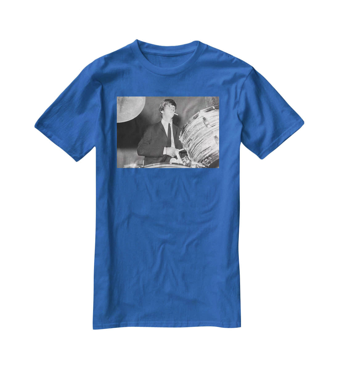Ringo Starr playing the drums T-Shirt - Canvas Art Rocks - 2
