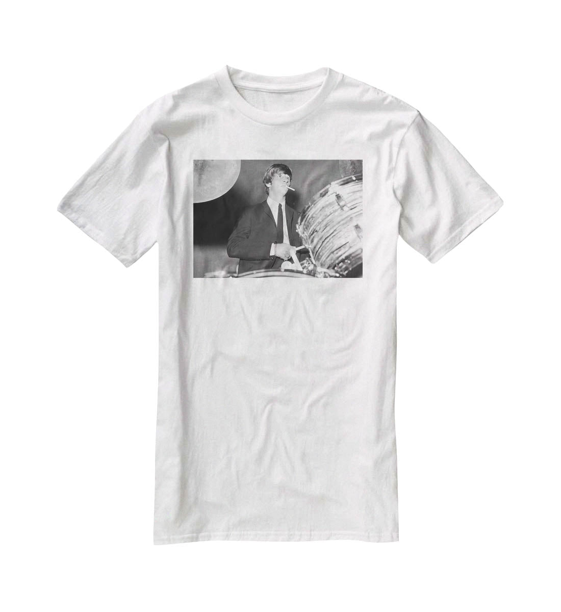 Ringo Starr playing the drums T-Shirt - Canvas Art Rocks - 5
