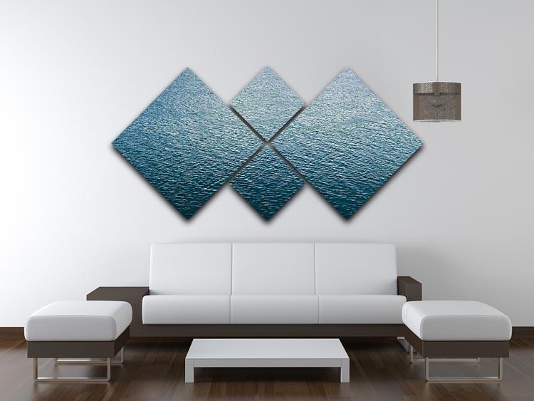 Ripple on blue water 4 Square Multi Panel Canvas  - Canvas Art Rocks - 3