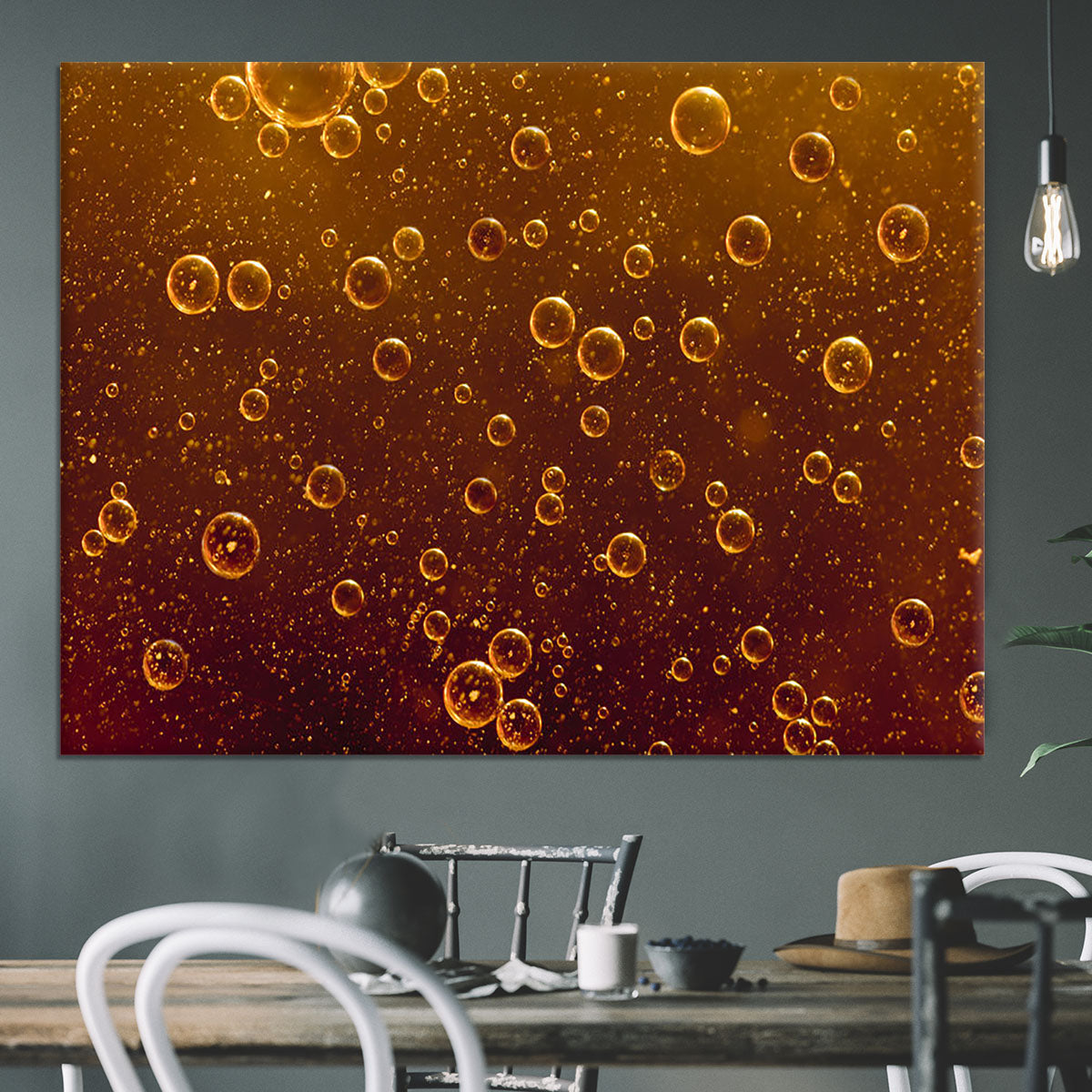 Rising orange bubbles Canvas Print or Poster - Canvas Art Rocks - 3