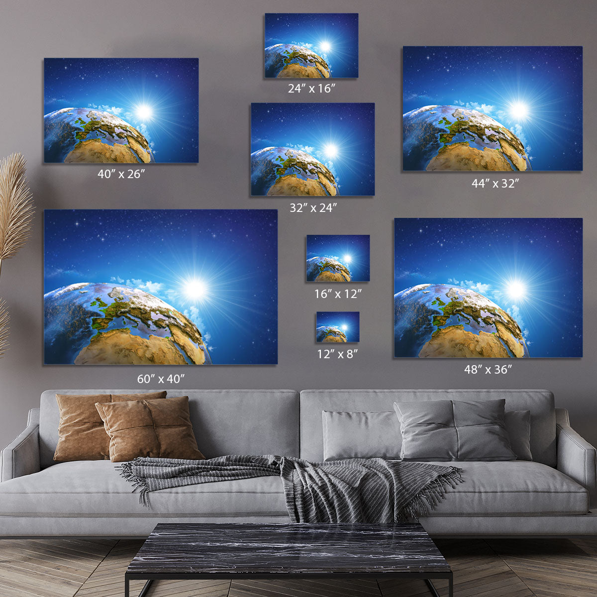 Rising sun over the Earth and its landforms Canvas Print or Poster - Canvas Art Rocks - 7
