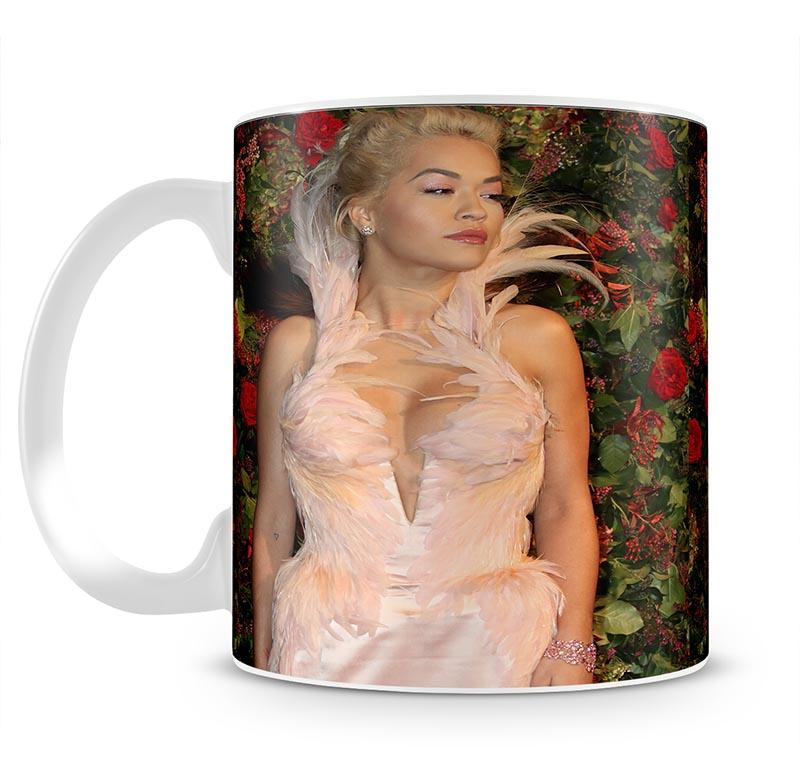 Rita Ora in a feathered dress Mug - Canvas Art Rocks - 2