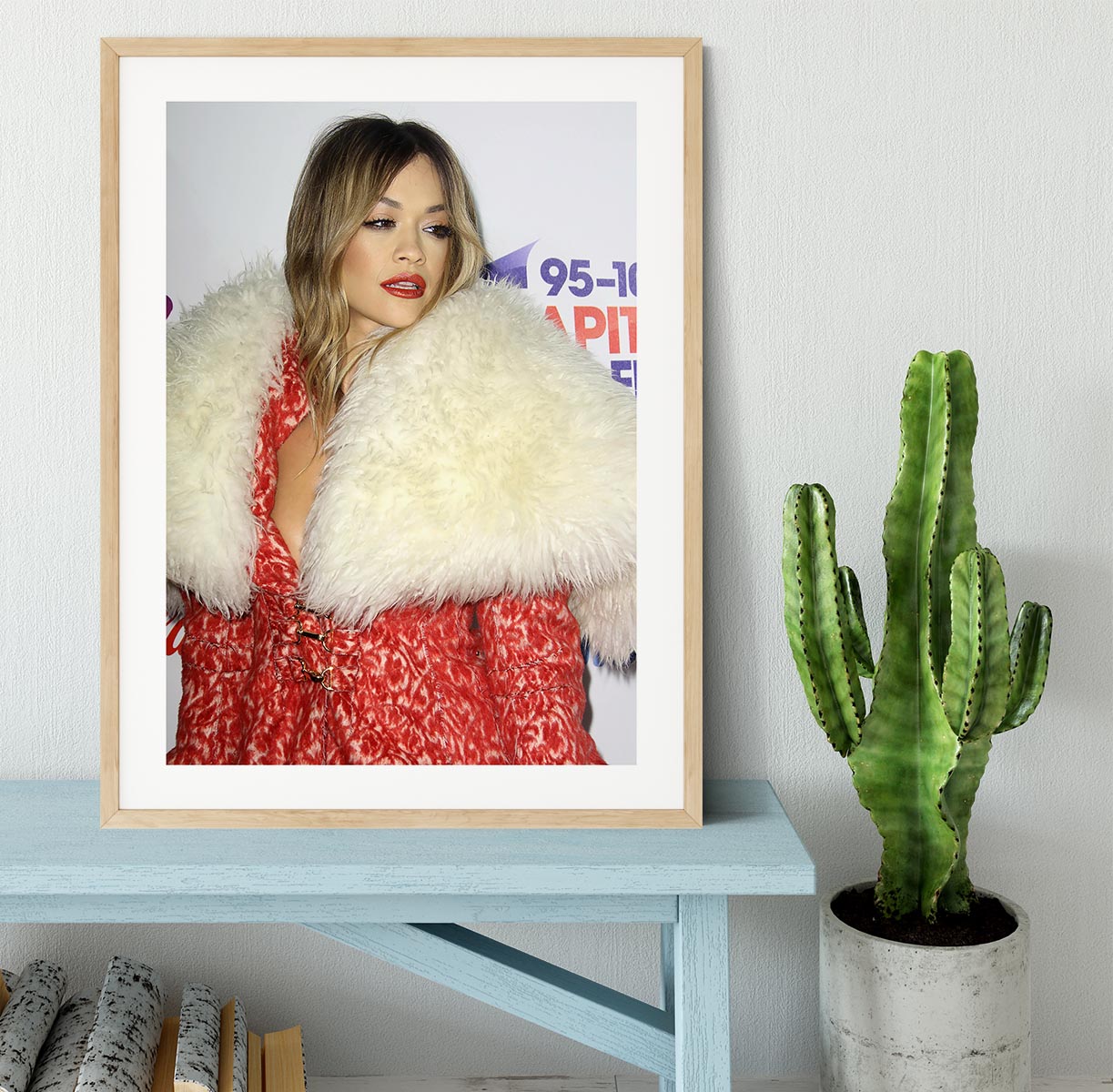Rita Ora in red Framed Print - Canvas Art Rocks - 3