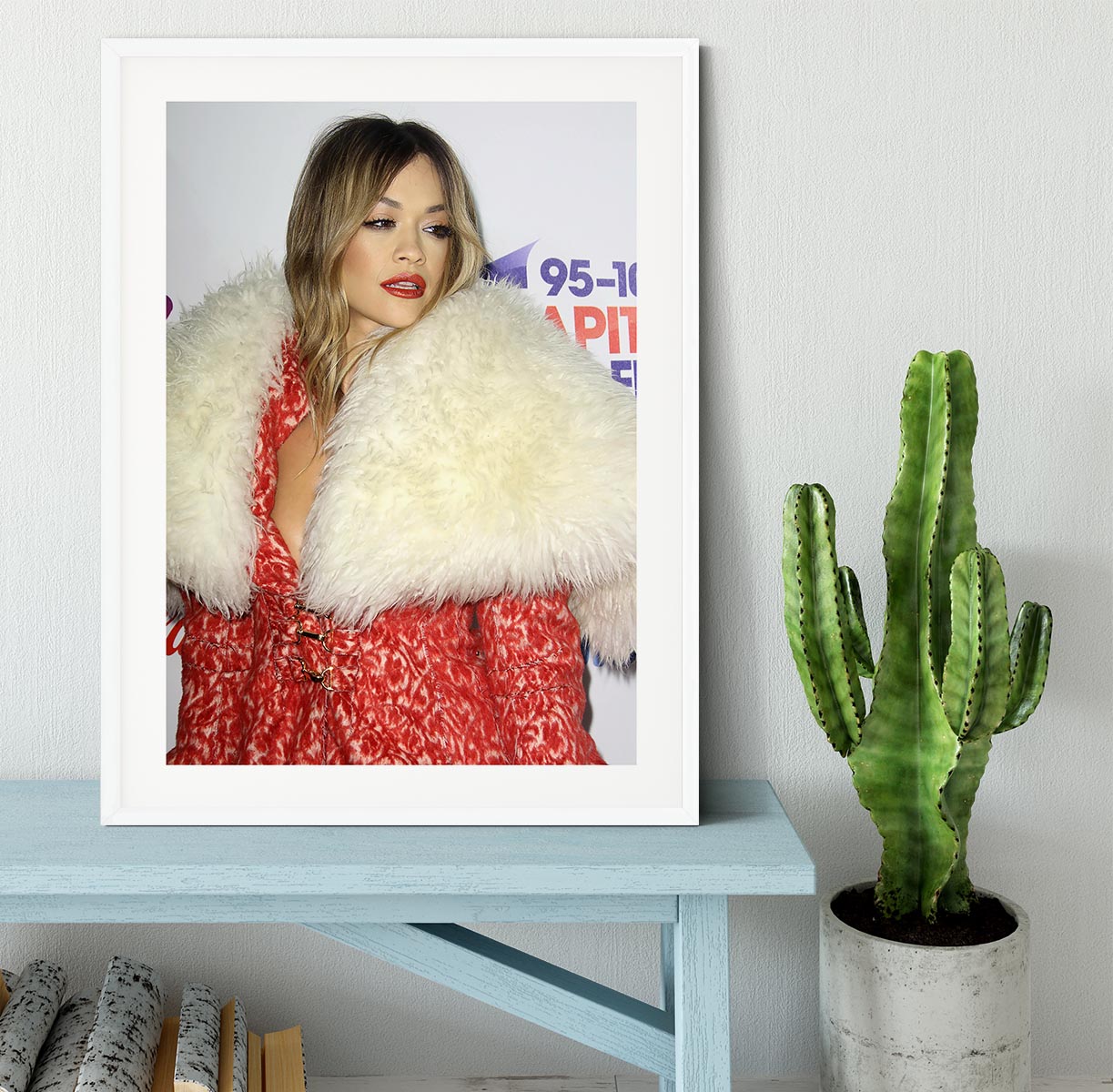 Rita Ora in red Framed Print - Canvas Art Rocks - 5
