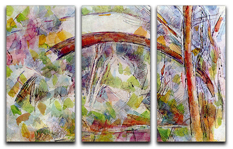 River at the Bridge of Three Sources by Cezanne 3 Split Panel Canvas Print - Canvas Art Rocks - 1
