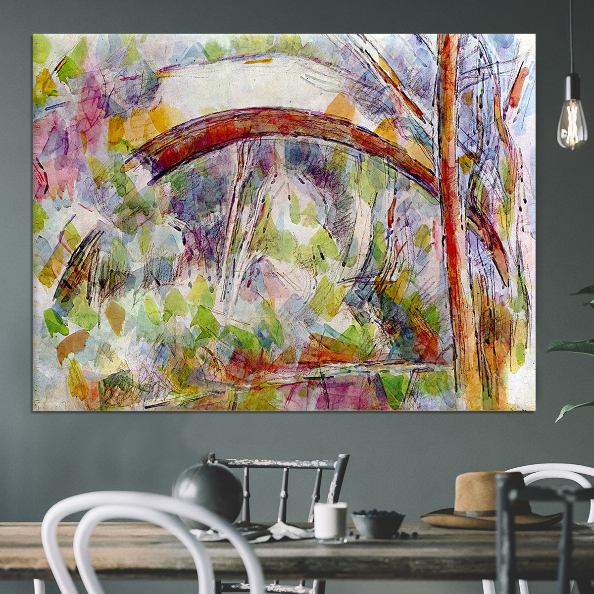 River at the Bridge of Three Sources by Cezanne Canvas Print or Poster - Canvas Art Rocks - 3