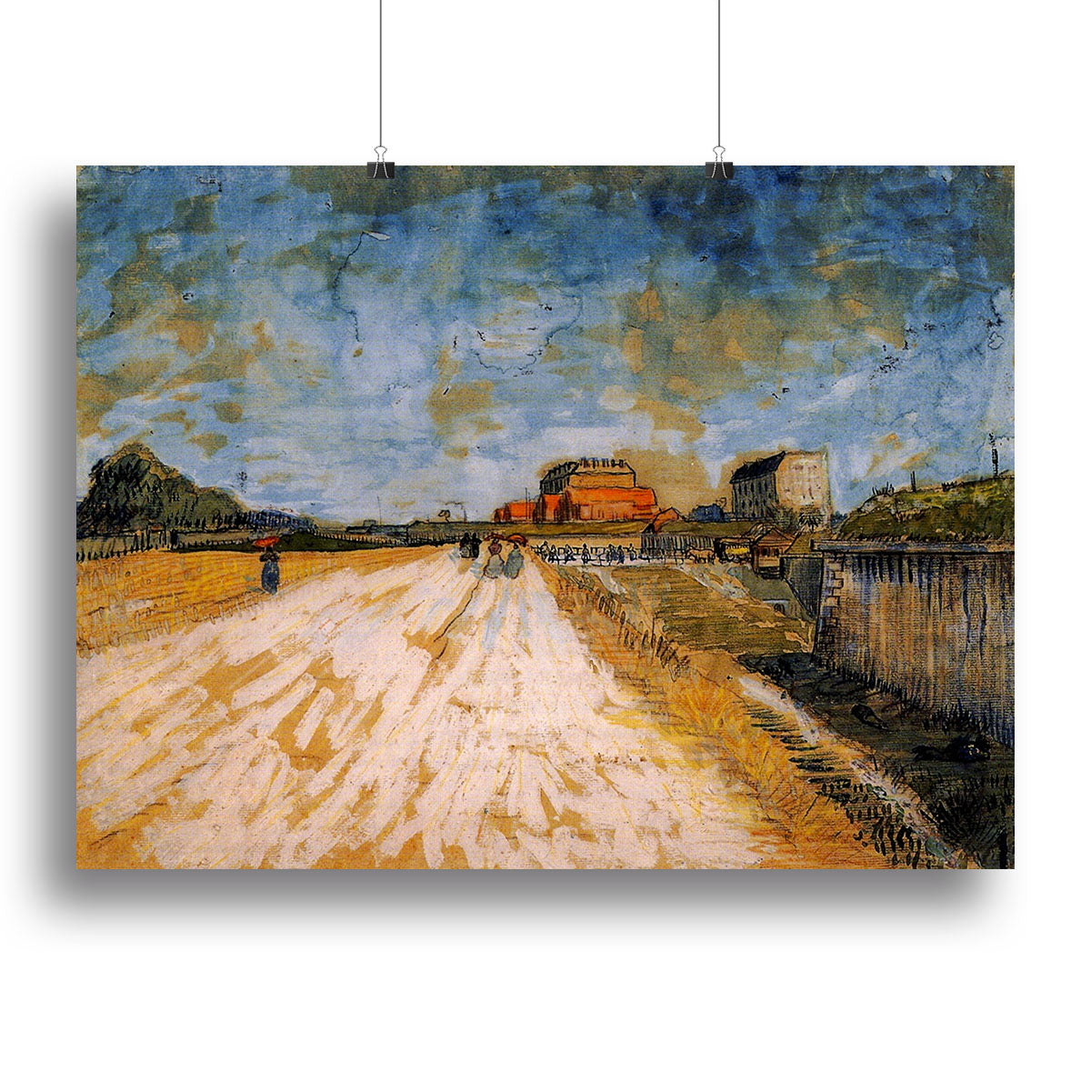 Road Running Beside the Paris Ramparts by Van Gogh Canvas Print or Poster - Canvas Art Rocks - 2