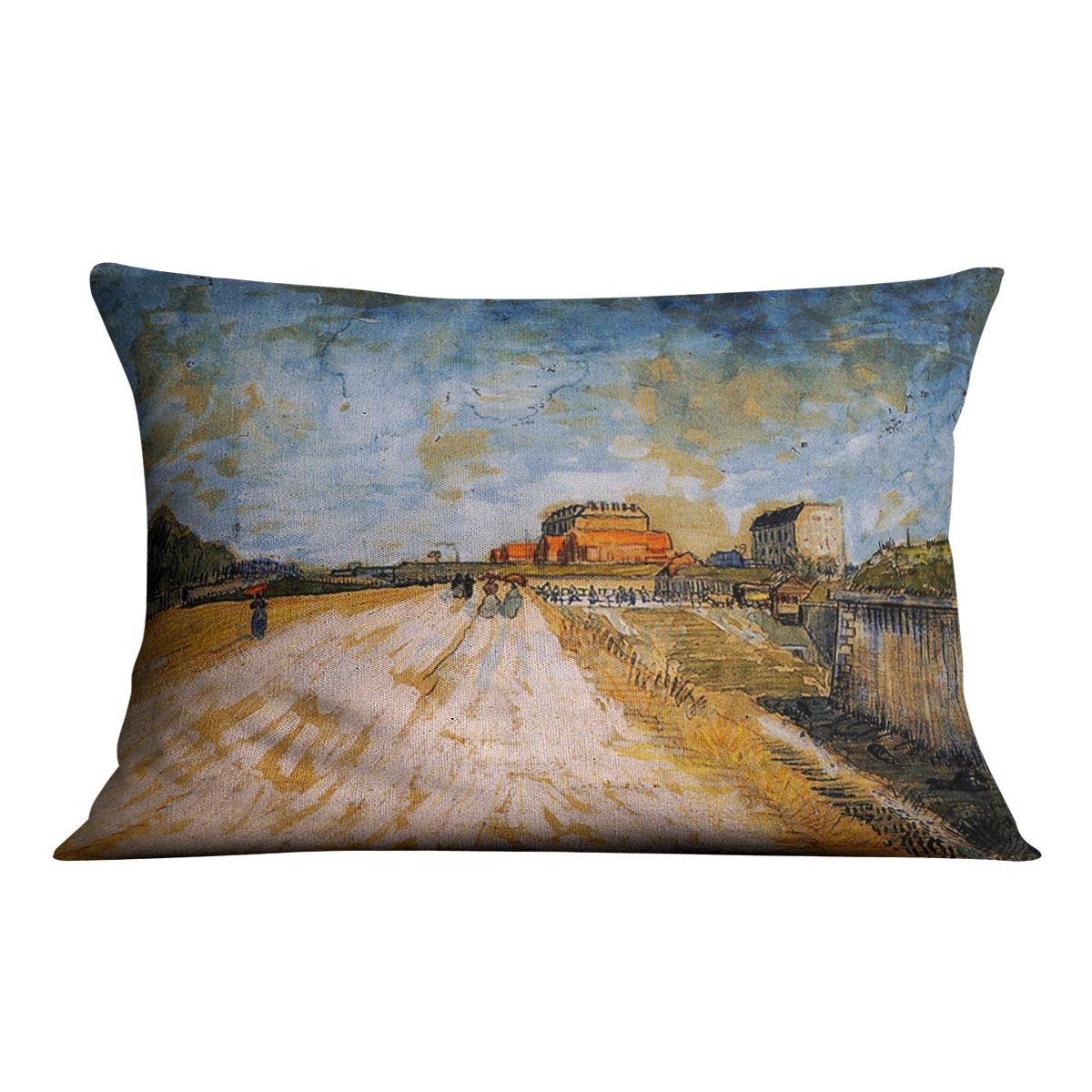 Road Running Beside the Paris Ramparts by Van Gogh Cushion