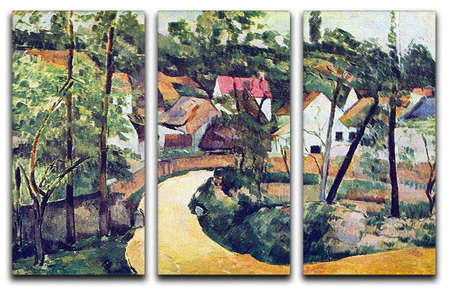 Road bend by Cezanne 3 Split Panel Canvas Print - Canvas Art Rocks - 1