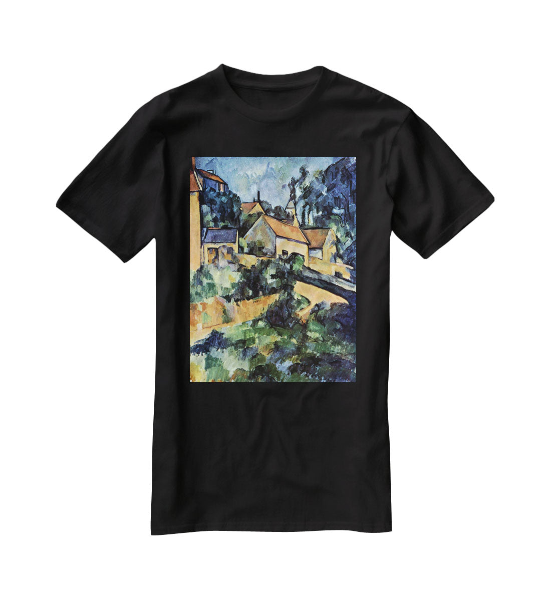 Road curve in Montgeroult by Cezanne T-Shirt - Canvas Art Rocks - 1