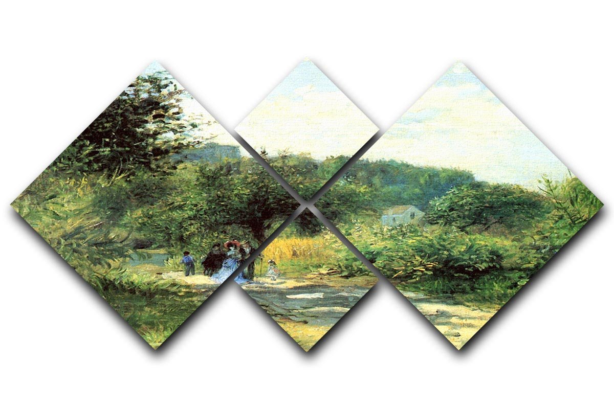 Road to Louveciennes by Renoir 4 Square Multi Panel Canvas  - Canvas Art Rocks - 1