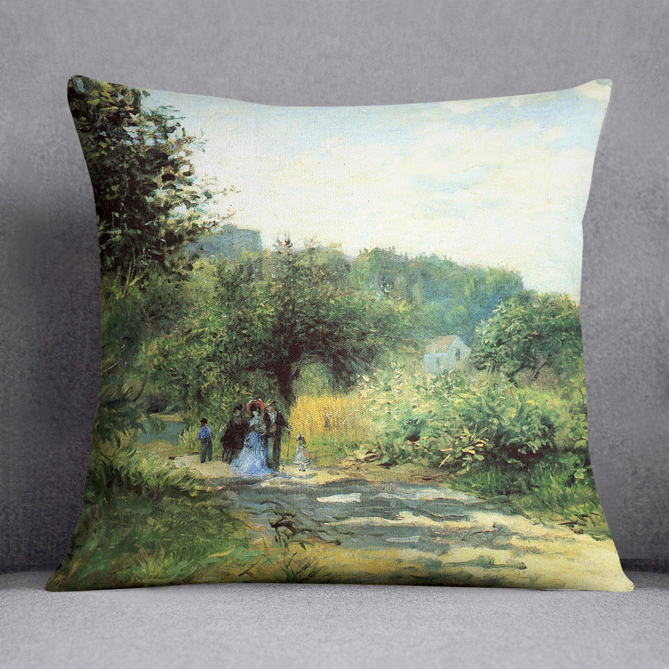 Road to Louveciennes by Renoir Cushion