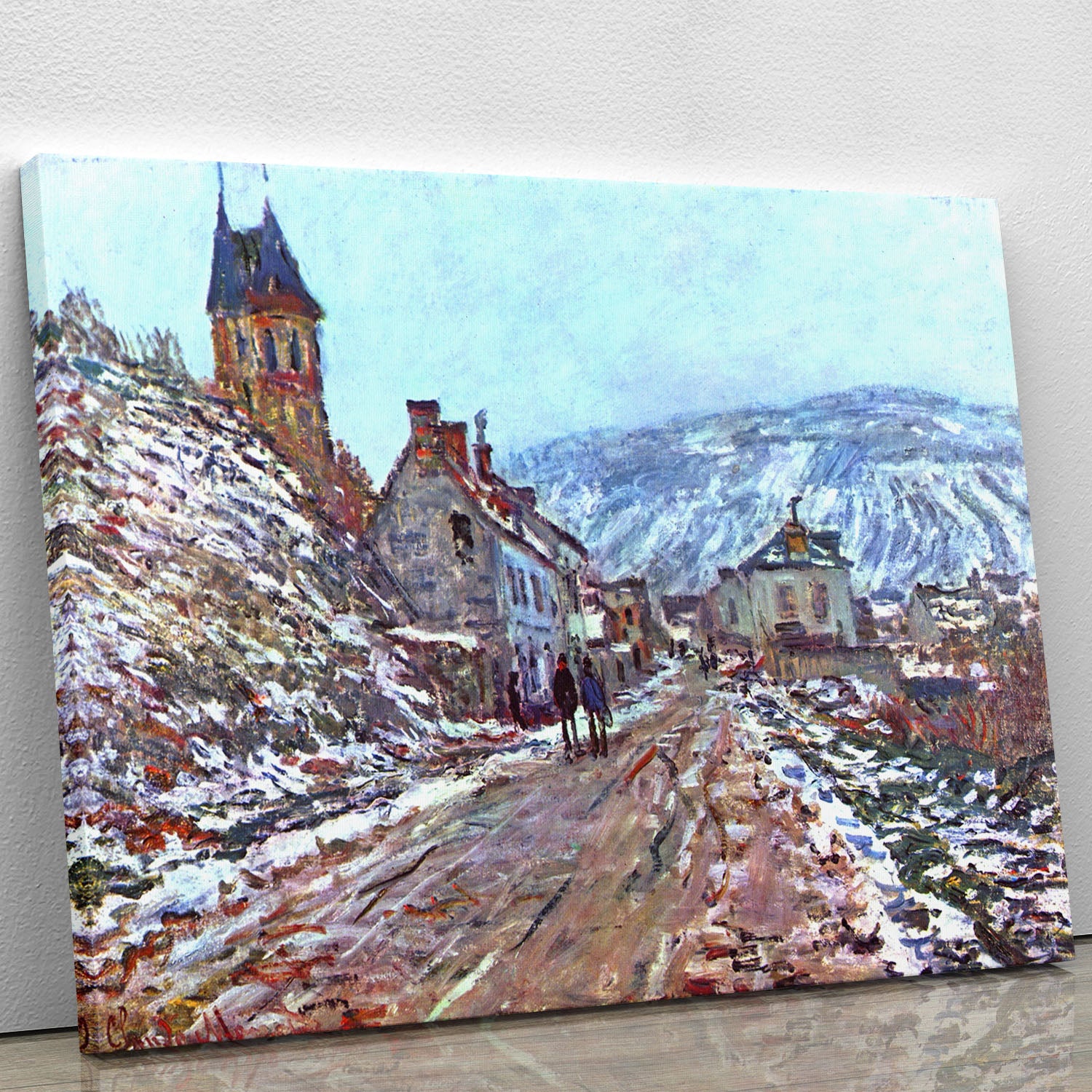Road to Vetheuil in winter by Monet Canvas Print or Poster - Canvas Art Rocks - 1