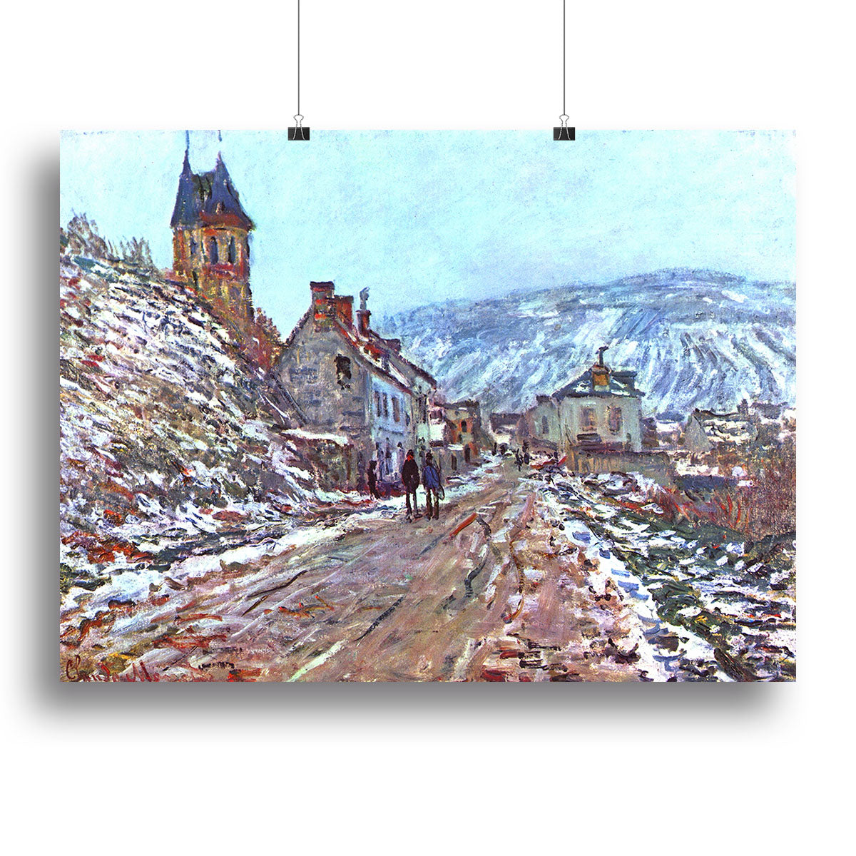 Road to Vetheuil in winter by Monet Canvas Print or Poster - Canvas Art Rocks - 2