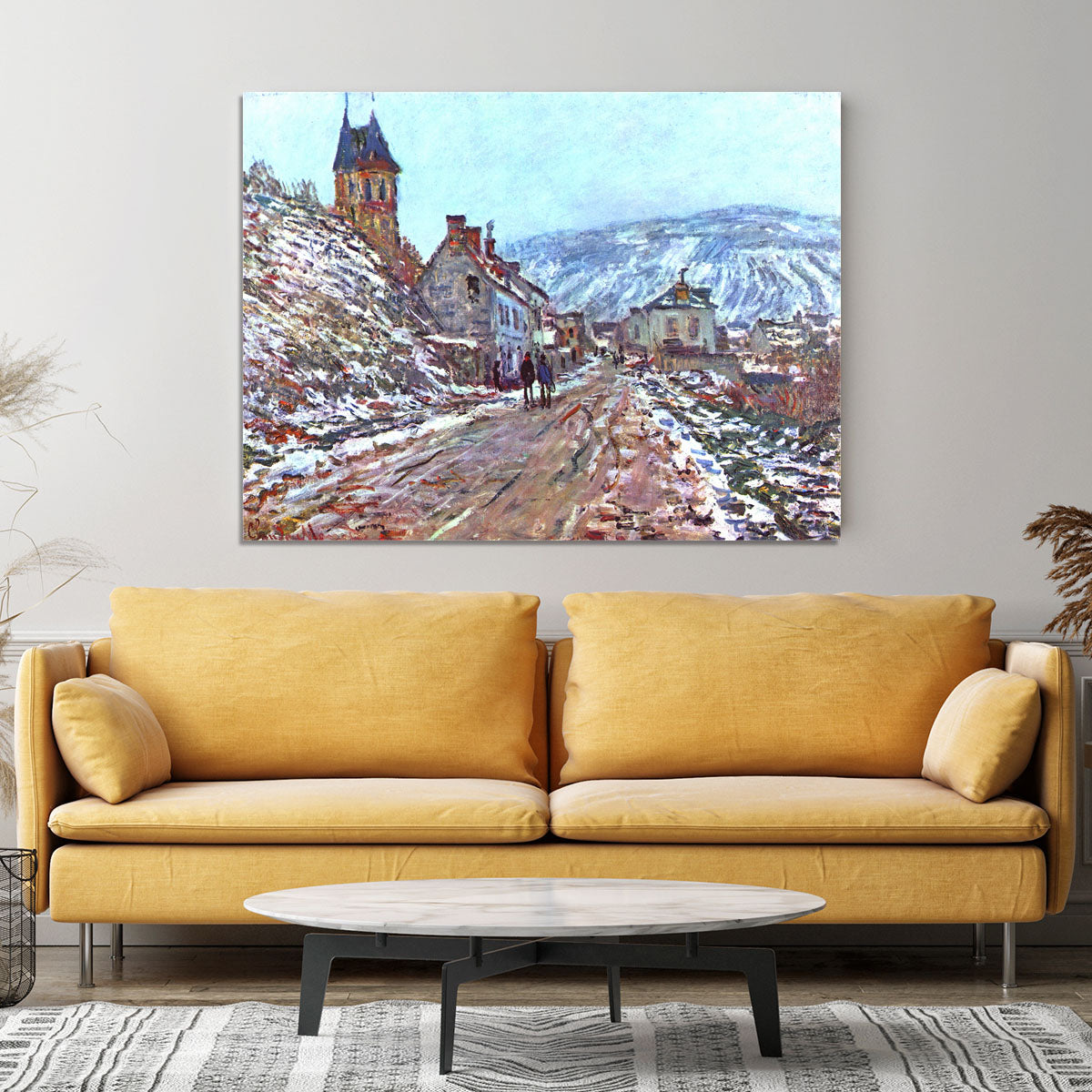 Road to Vetheuil in winter by Monet Canvas Print or Poster - Canvas Art Rocks - 4
