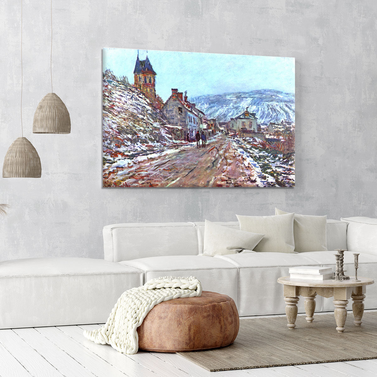 Road to Vetheuil in winter by Monet Canvas Print or Poster - Canvas Art Rocks - 6