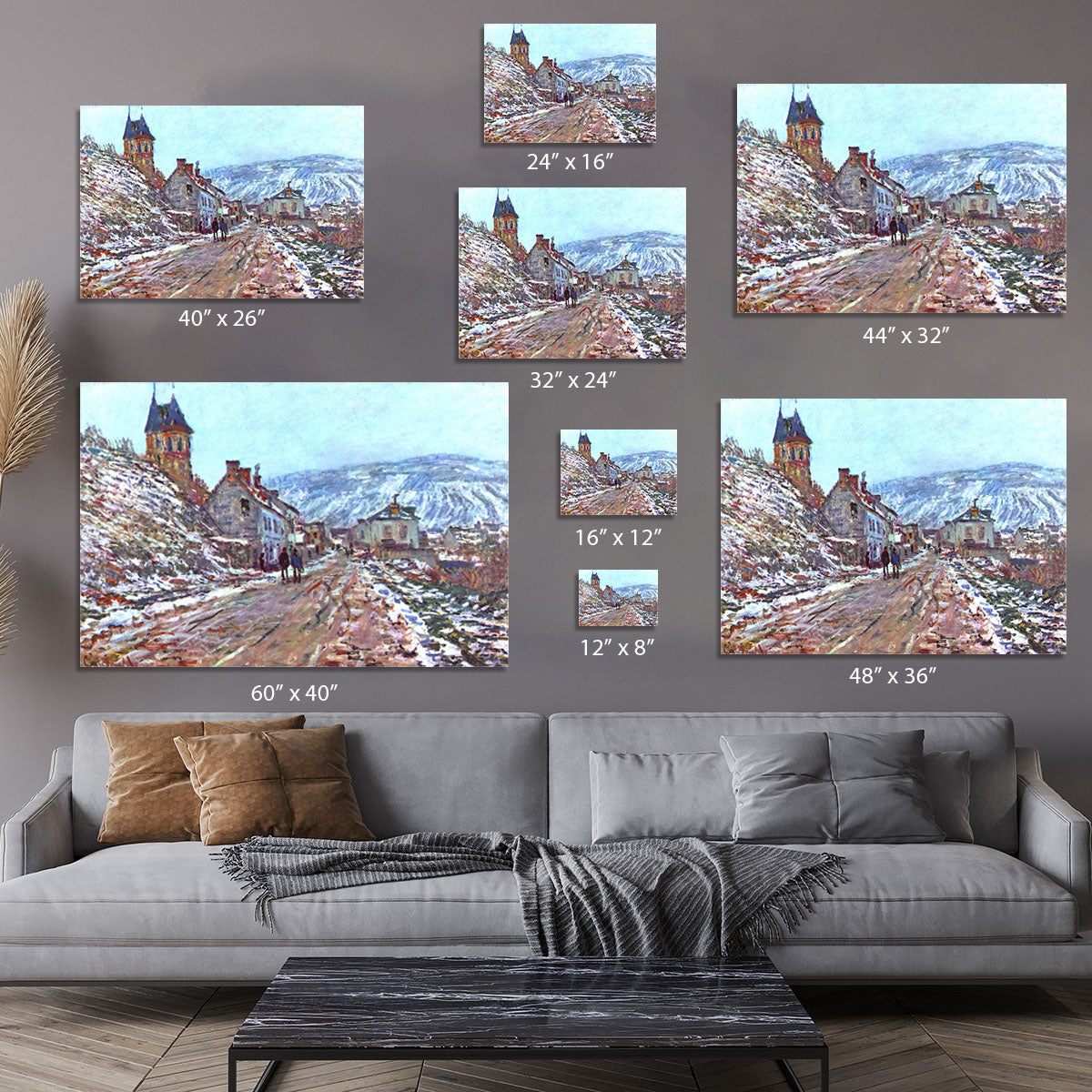 Road to Vetheuil in winter by Monet Canvas Print or Poster - Canvas Art Rocks - 7