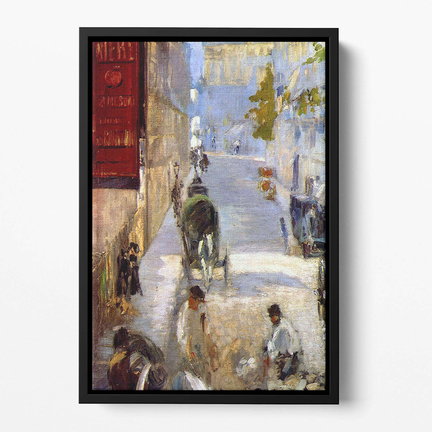 Road workers rue de Berne detail by Manet Floating Framed Canvas