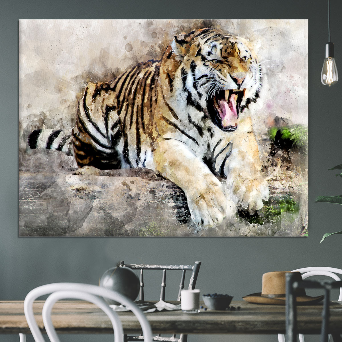 Roaring Tiger Canvas Print or Poster - Canvas Art Rocks - 3