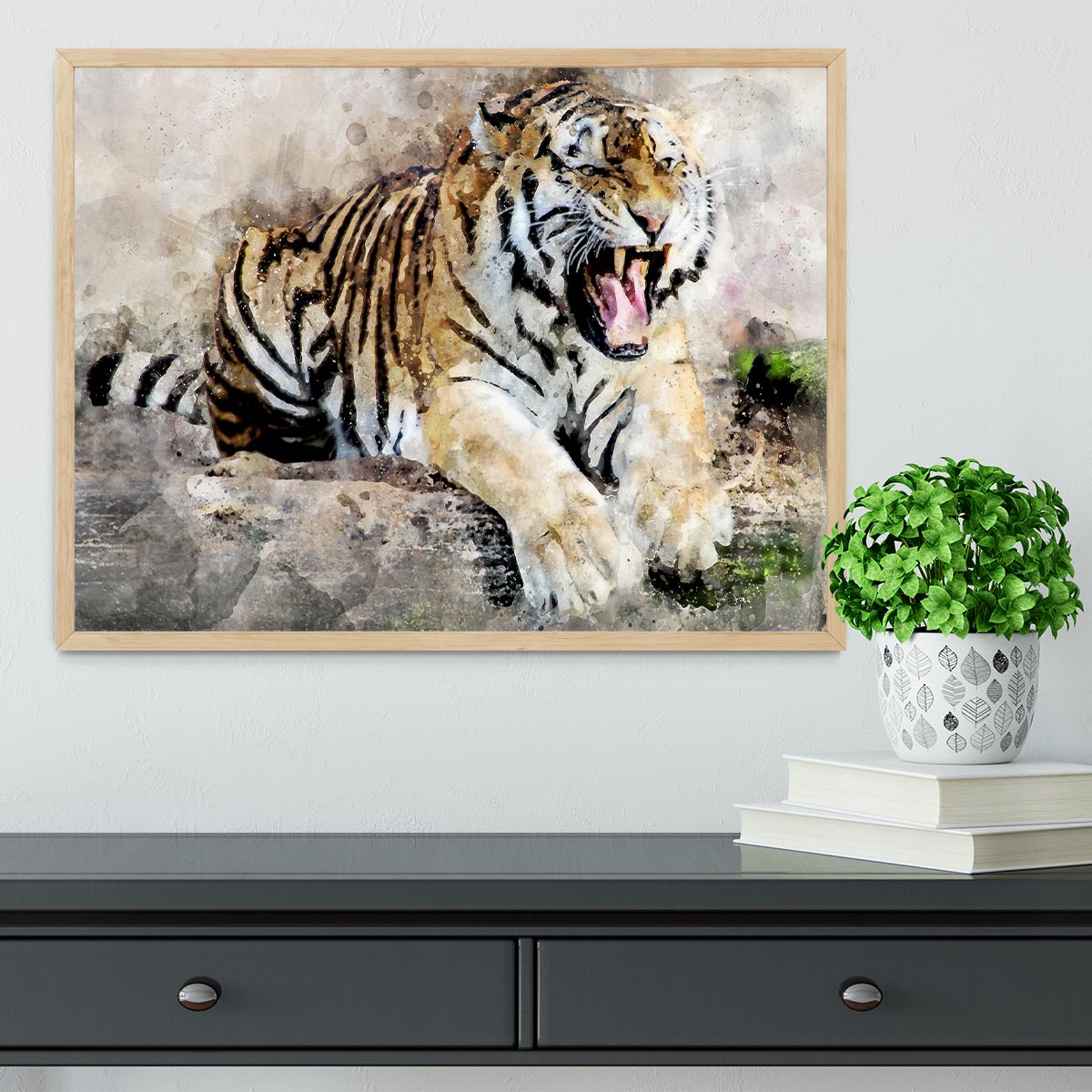 Roaring Tiger Framed Print - Canvas Art Rocks - 4