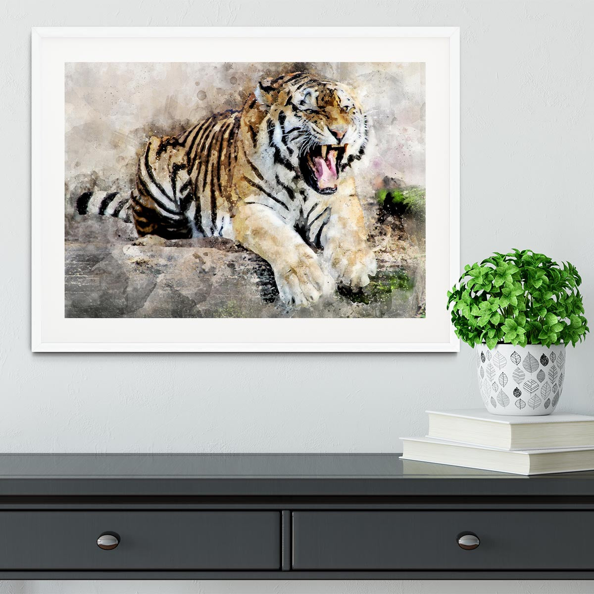 Roaring Tiger Framed Print - Canvas Art Rocks - 5