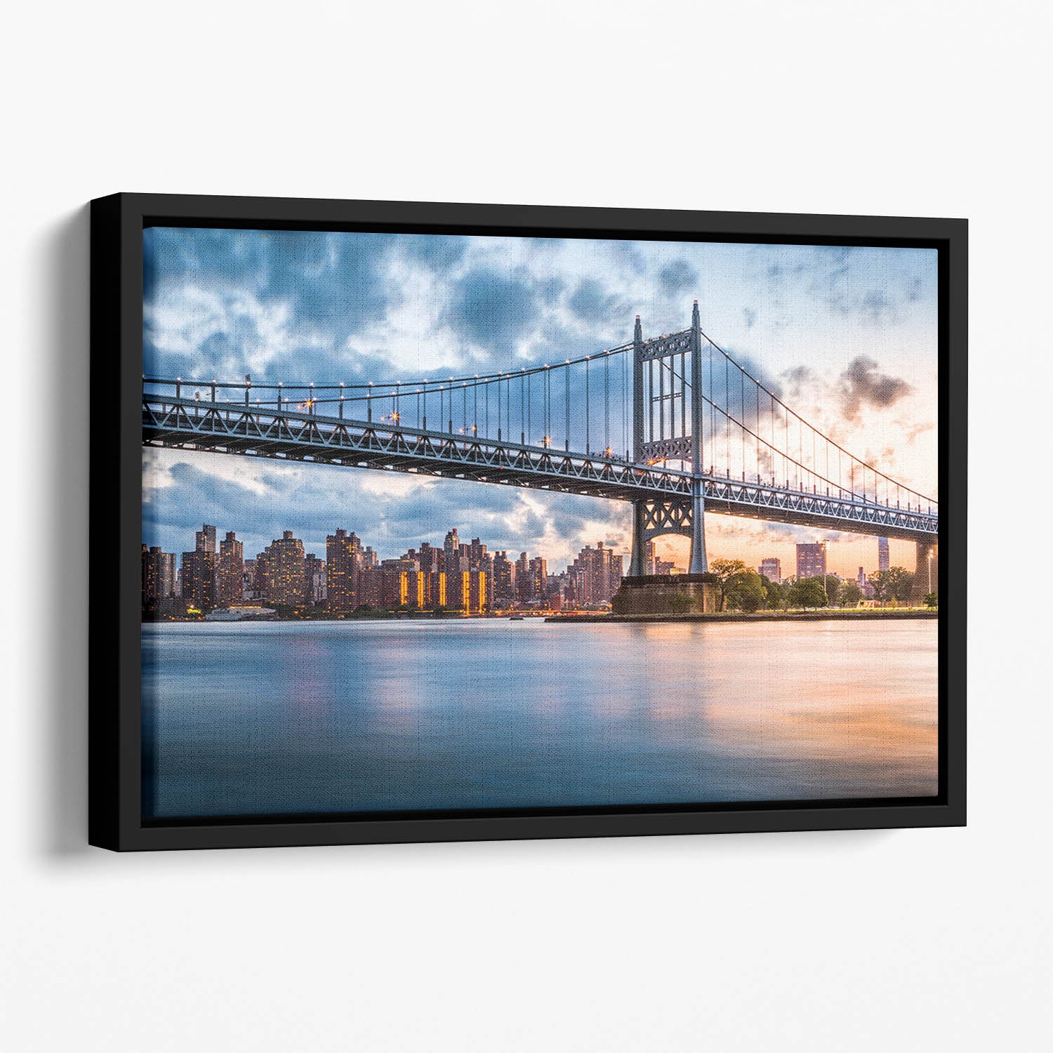 Robert F Kennedy Bridge Floating Framed Canvas