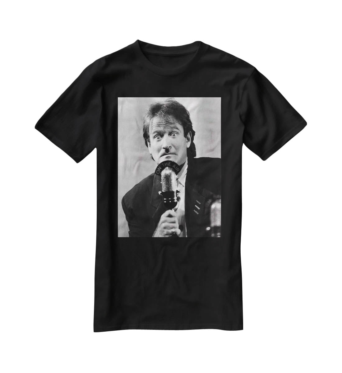 Robin Williams at the microphone T-Shirt - Canvas Art Rocks - 1